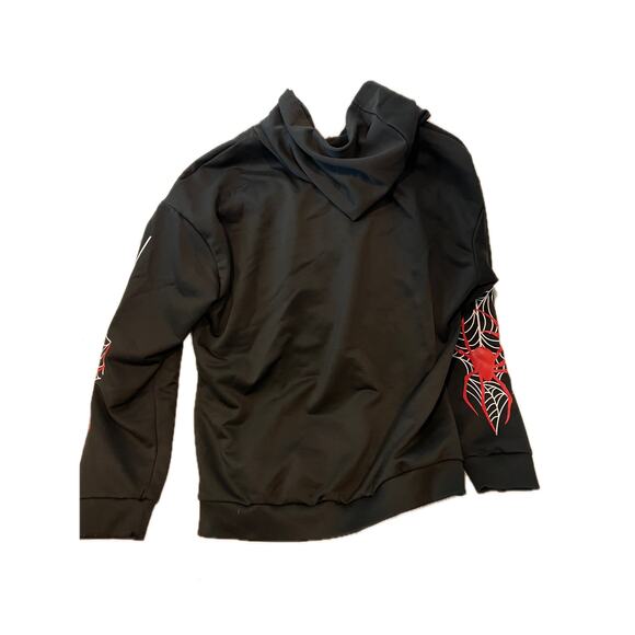 Manfinity Spiderweb Black Full Zip Hoodie Mens M - Picture 2 of 3